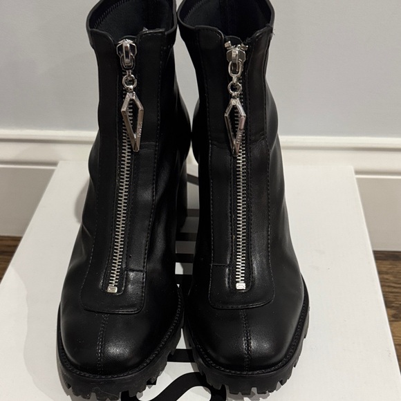 SCHUTZ Black Ankle Boots with Zipper Detail - Picture 5 of 6